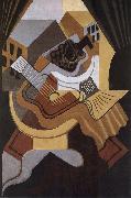 Juan Gris The small round table in front of Window oil painting reproduction